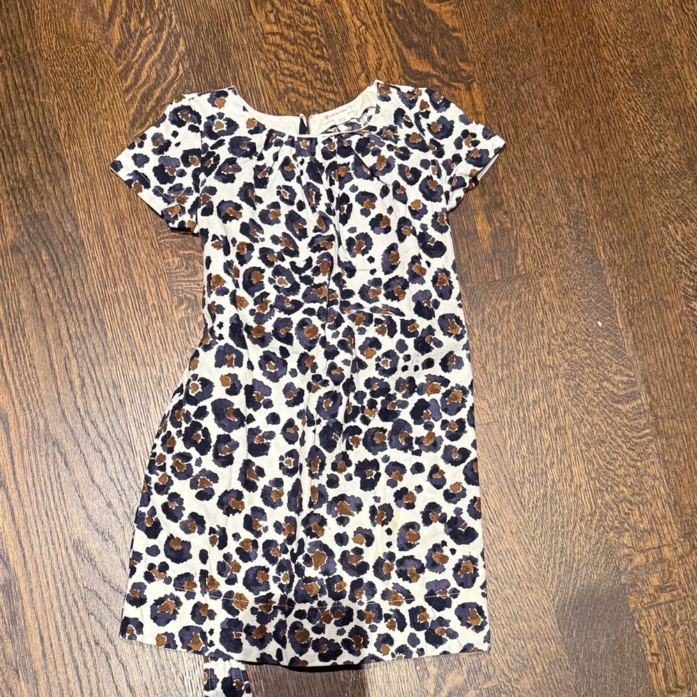 Crewcuts Leopard Print Kids Dress - Black and Brown